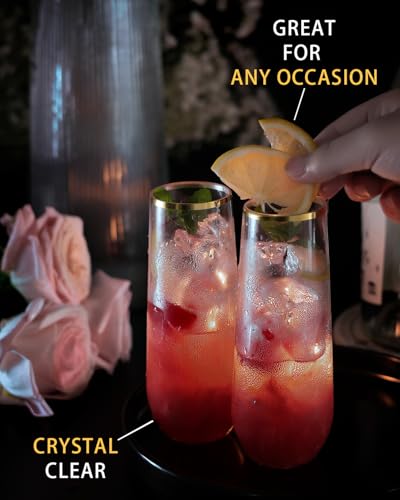 24 Pcak 9 Oz Plastic Champagne Flutes K577