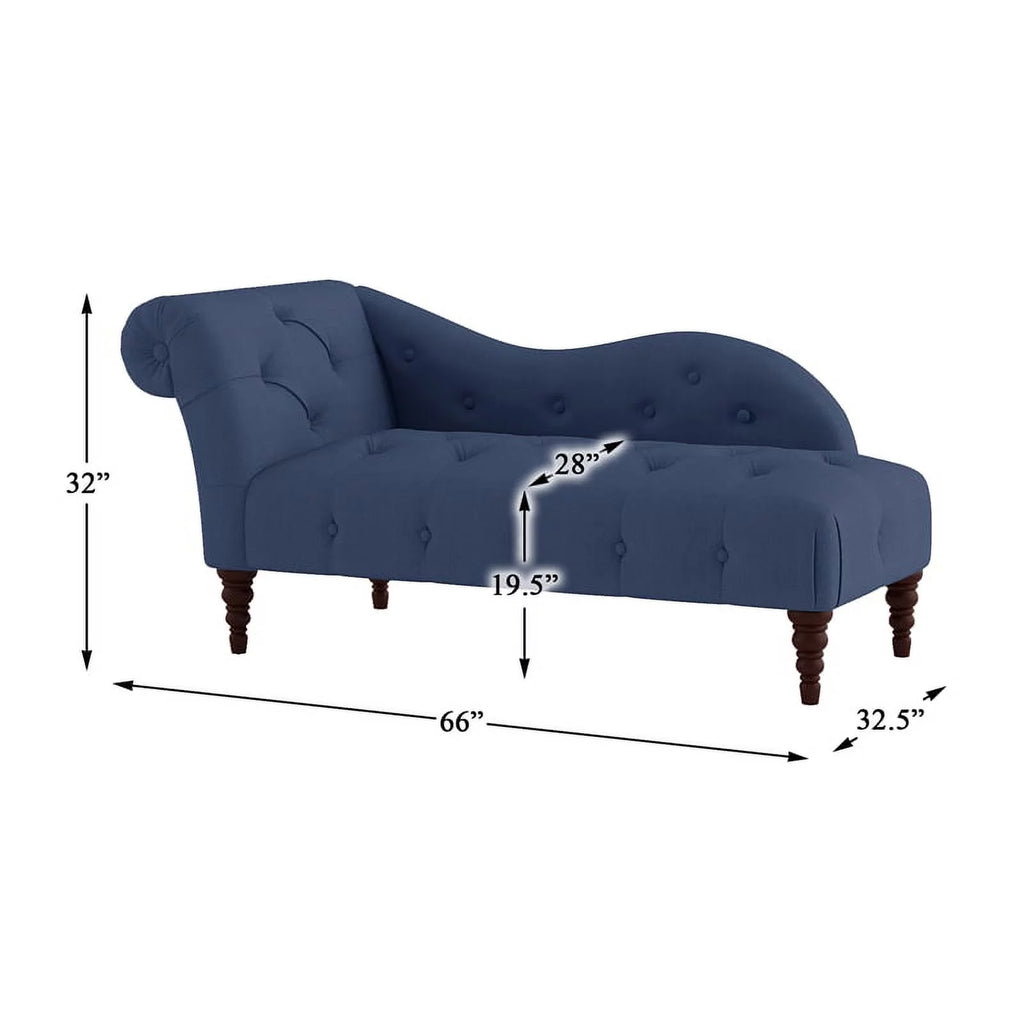 Blue 66" Textured Fabric Chaise C4722