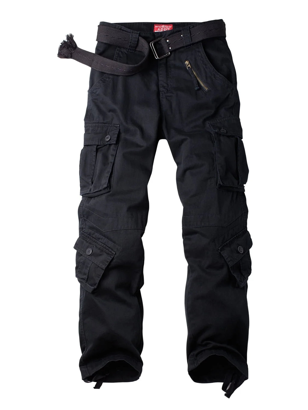 Black 8 Pockets Cotton Cargo Work Pants P7564