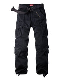 Black 8 Pockets Cotton Cargo Work Pants P7564