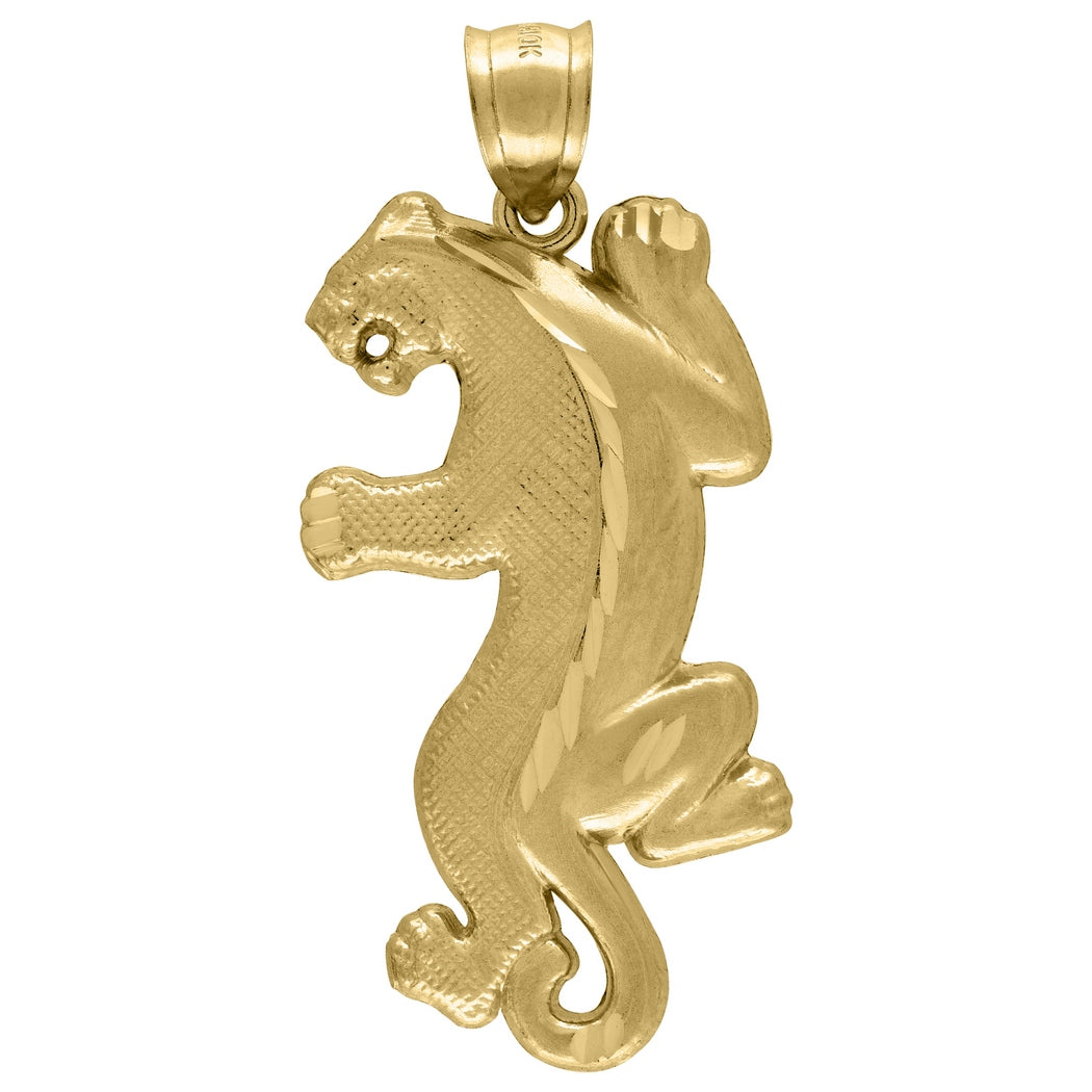 10k Yellow Gold Tiger Animal Charm Pendant Necklace X4273