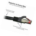 Cat6a SSTP LSZH Ethernet Cables, 1 ft - Black (25 Pack) G1893