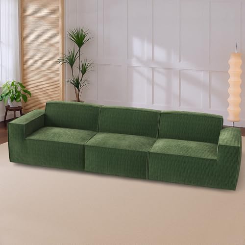 Oversized Deep U Shaped Modular Corduroy Sectional Sofa with Ottoman C497