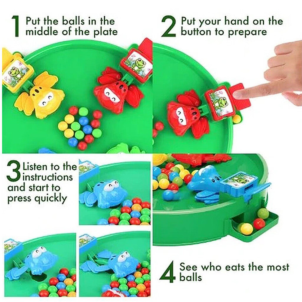 Green Clay Hungry Frogs Desktop Game F598