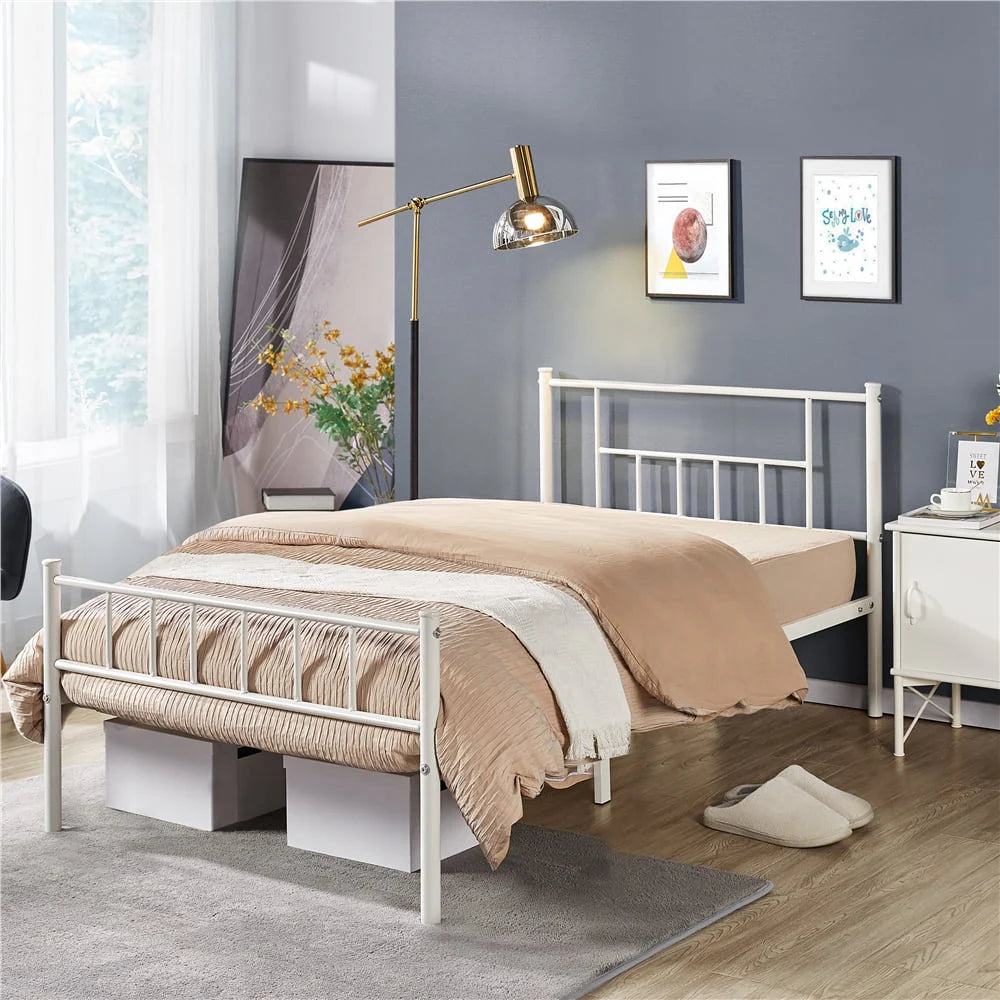 Metal Bed Frame with Headboard & Footboard, Twin Size, Black T895808