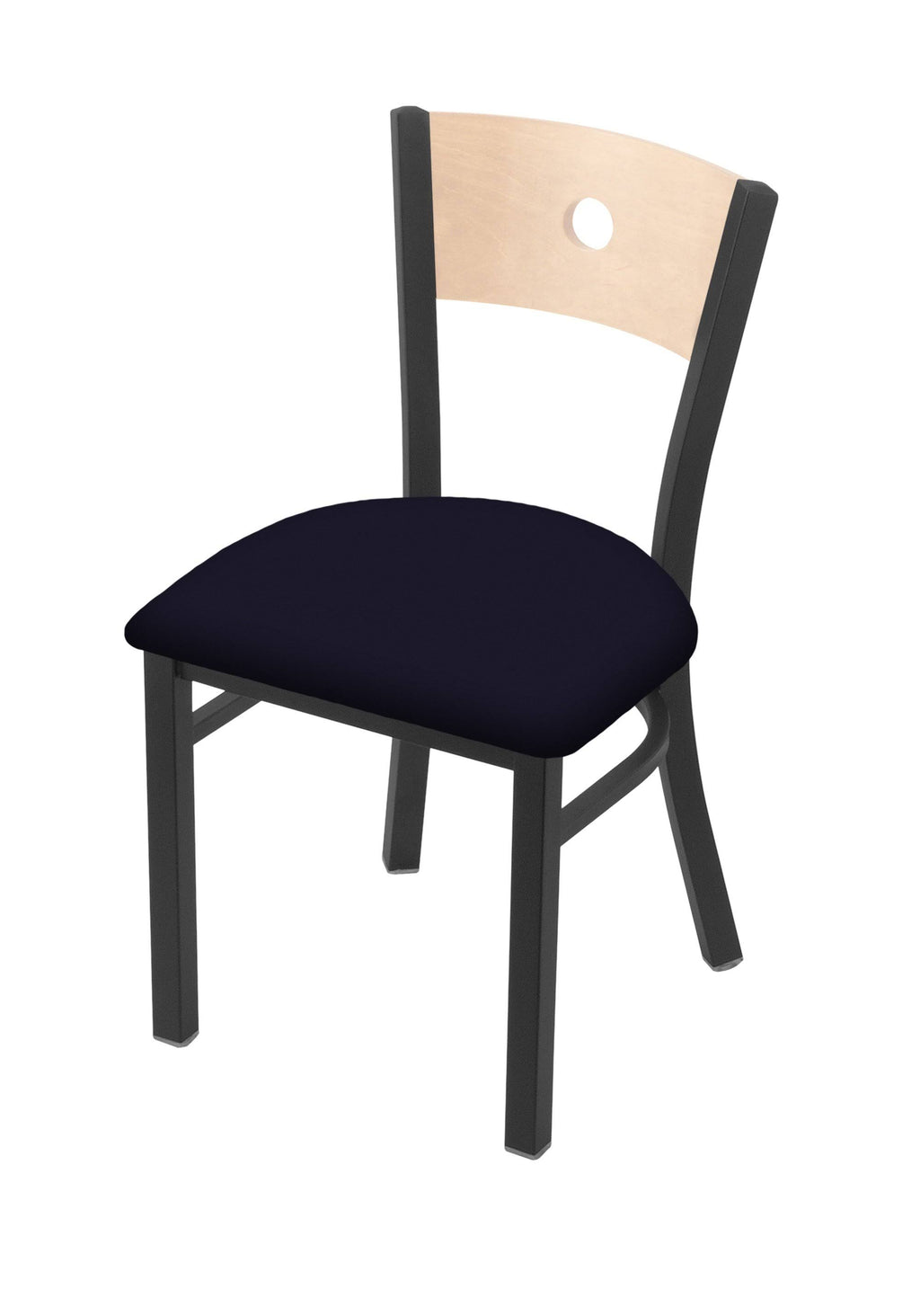 Pewter Finish Beechwood Seat Chair with Natural Maple Back Q830