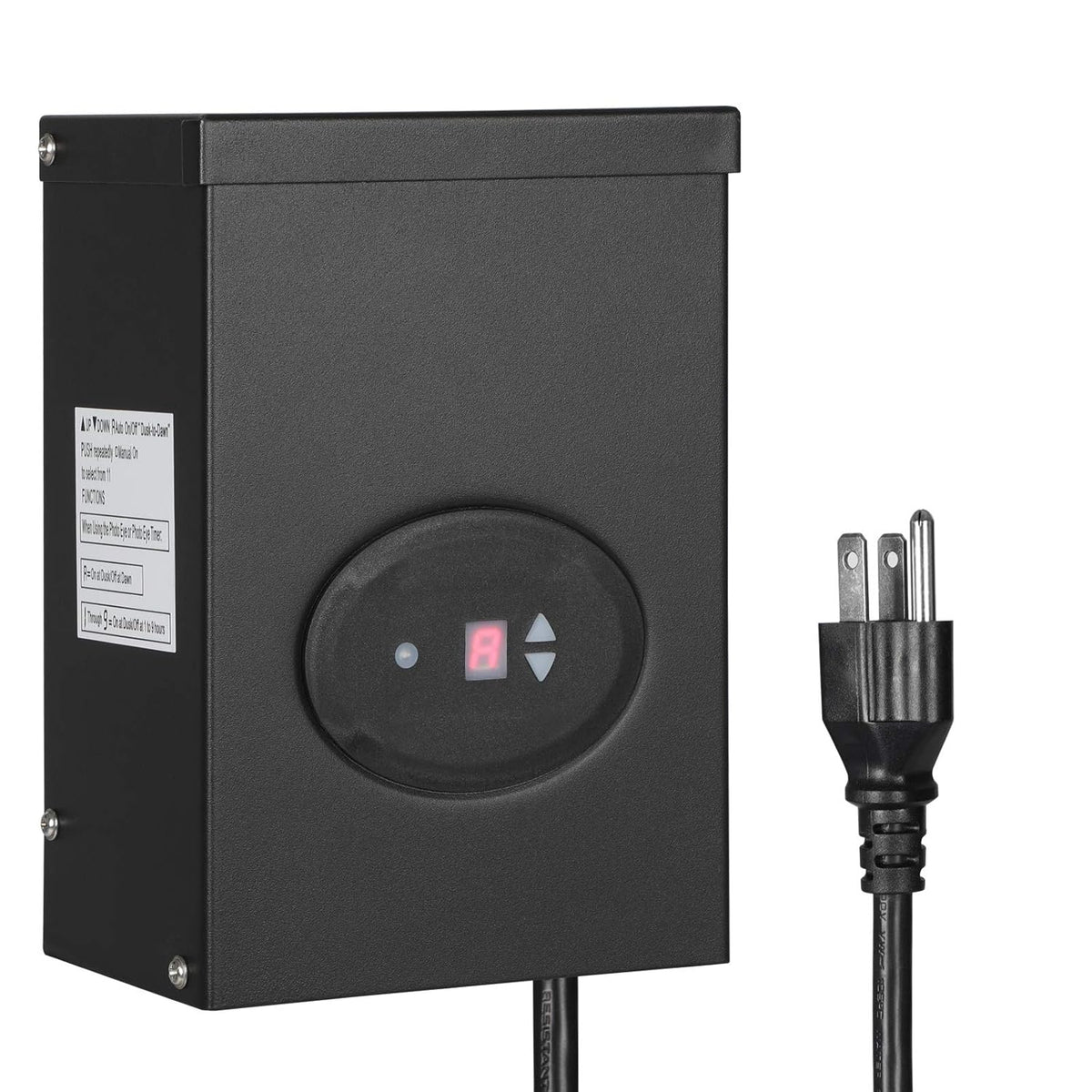 200W Outdoor Low Voltage Transformer with Timer and Photocell Sensor E819