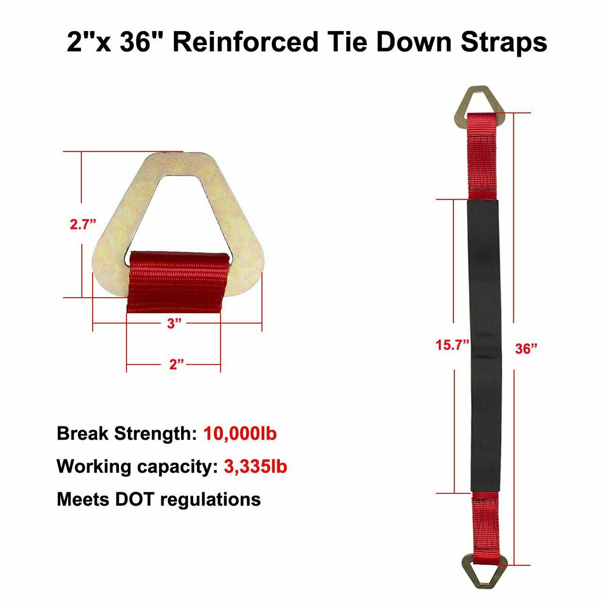 4 Pack 36" Heavy Duty Trailer Axle Straps O658