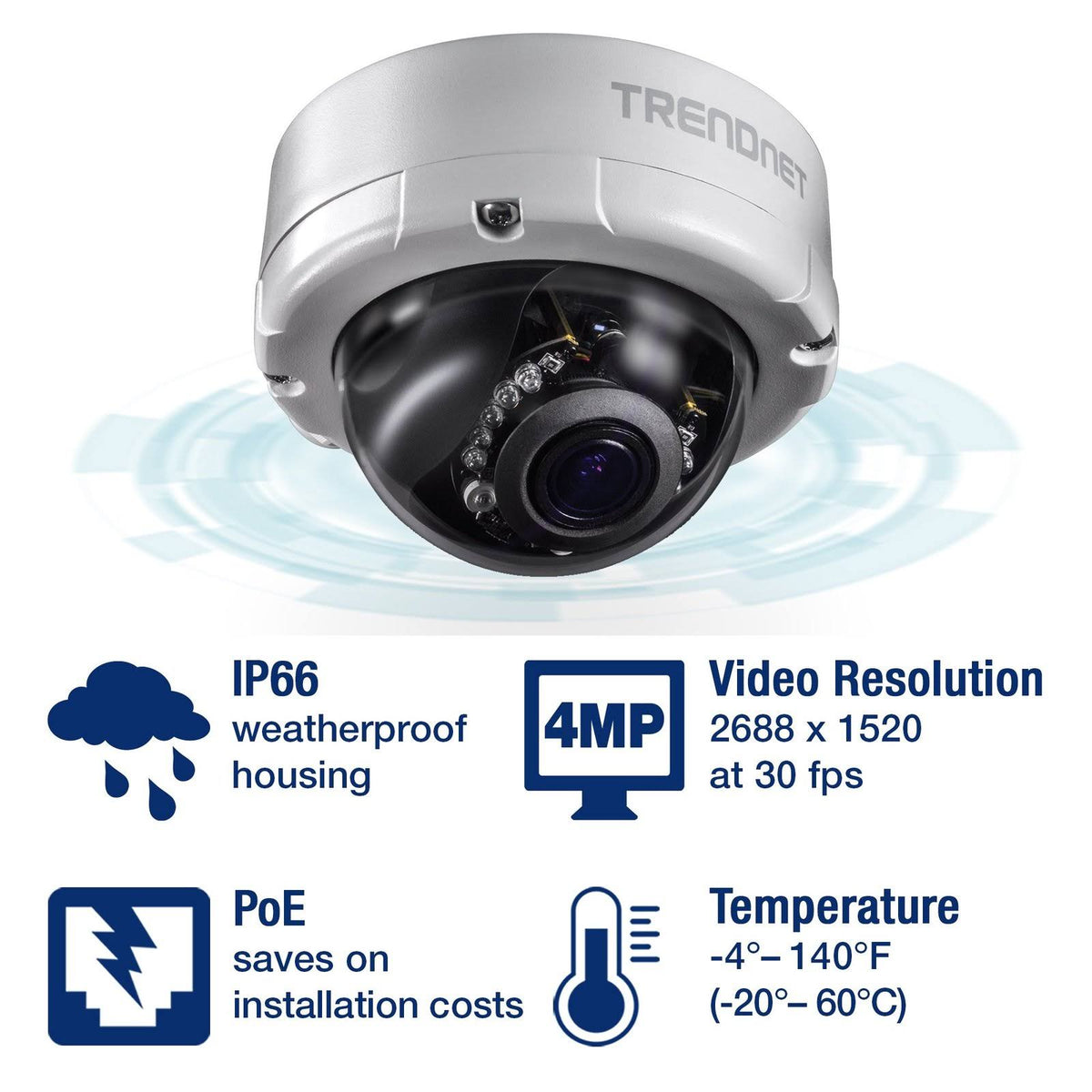 4 Mp Varifocal PoE IR Dome Network Camera T4751