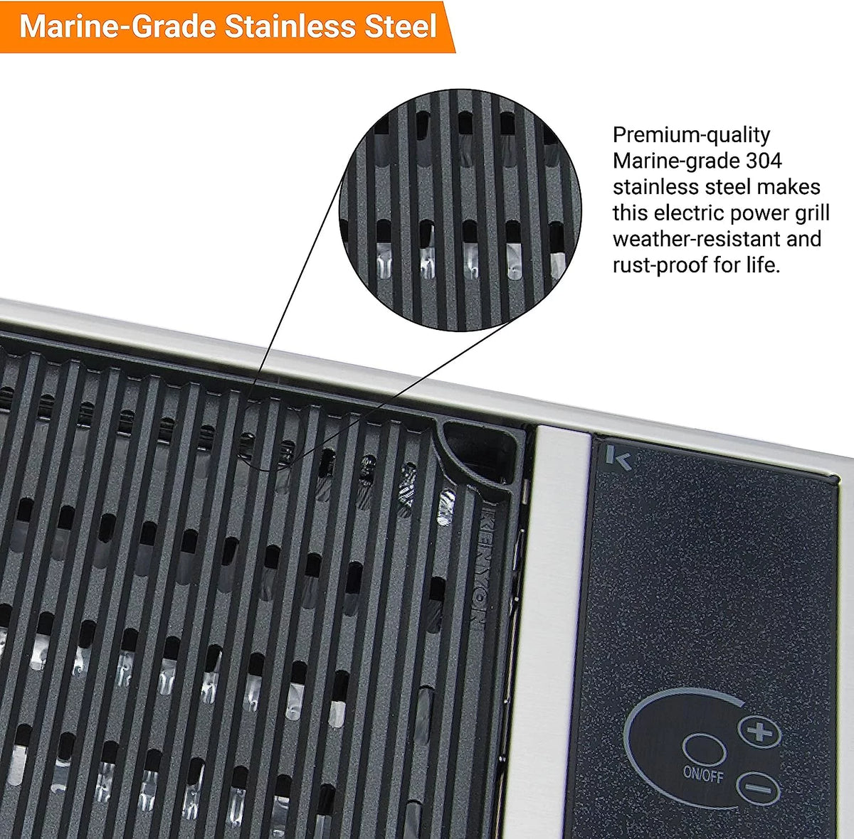 Electric Grill, Stainless Steel K62797