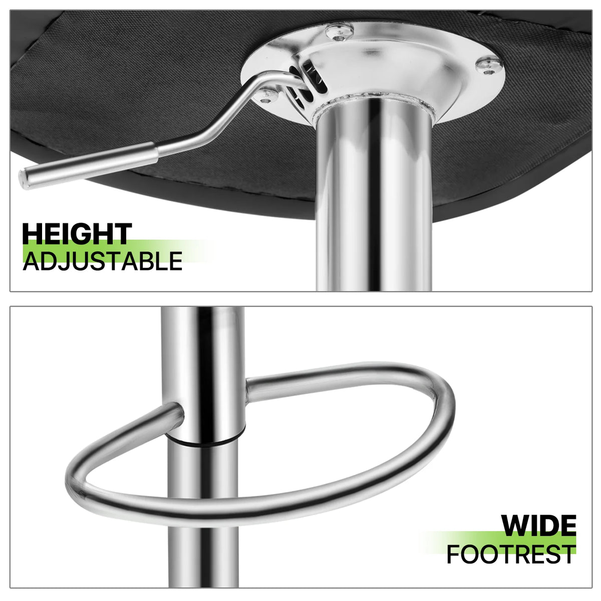 Set of 4 Adjustable Swivel Bar Stools Faux Leather, Orange J52654