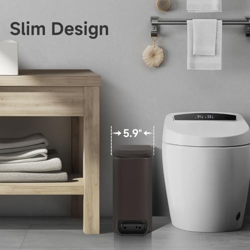 Slim 6 Liter Stainless Steel Trash Can with Lid A905