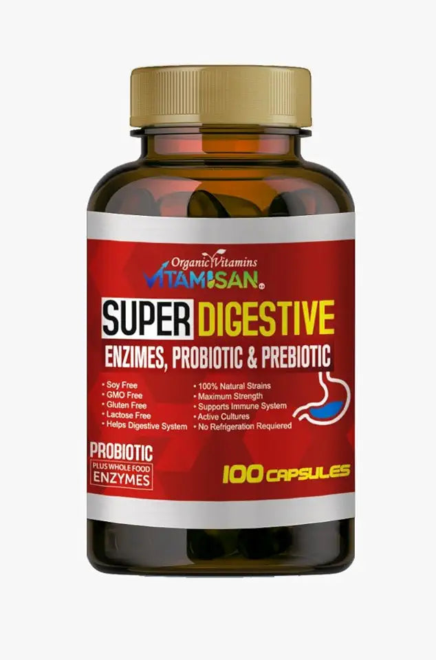 Digestive Enzymes Pancreatin Probiotic and Prebiotic 100 Caps W404