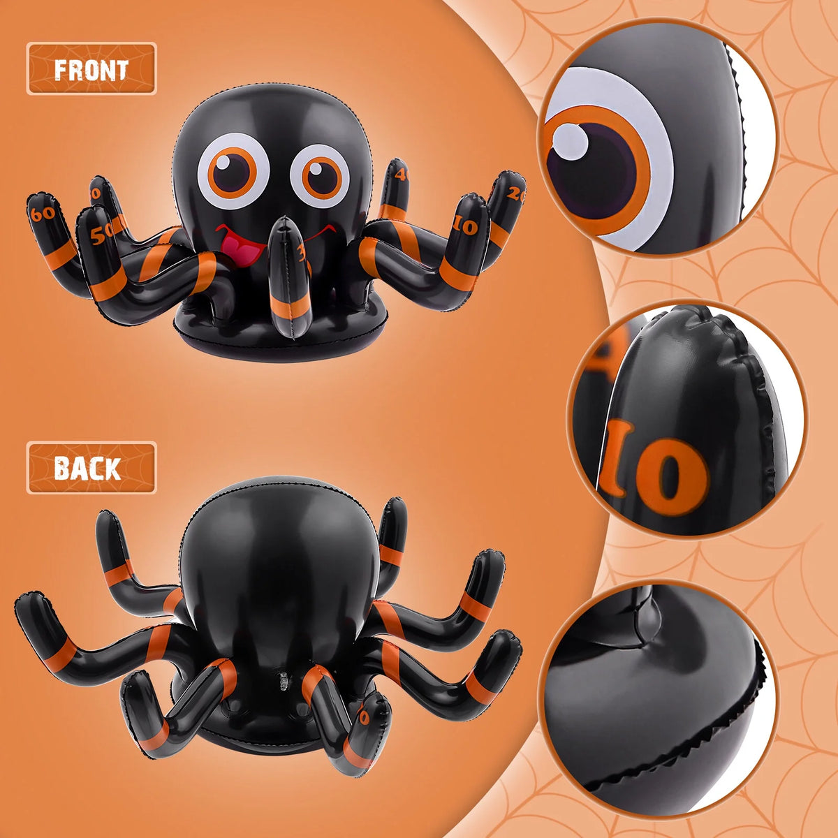 2pcs Inflatable Halloween Spider Ring Set Party Toss Game with Air Pump B583