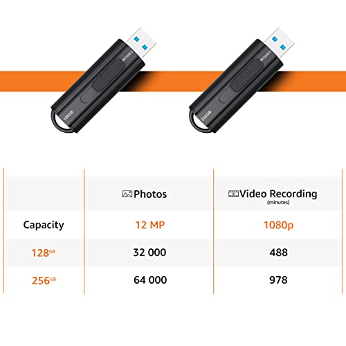 128 GB USB 3.1 Flash Drive, Black V784
