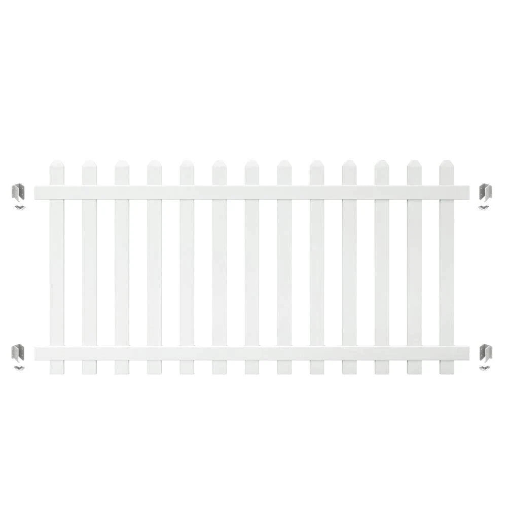 4 ft. H x 8 ft. W Vinyl Spaced Picket Fence Panel with Dog Ear Pickets R498