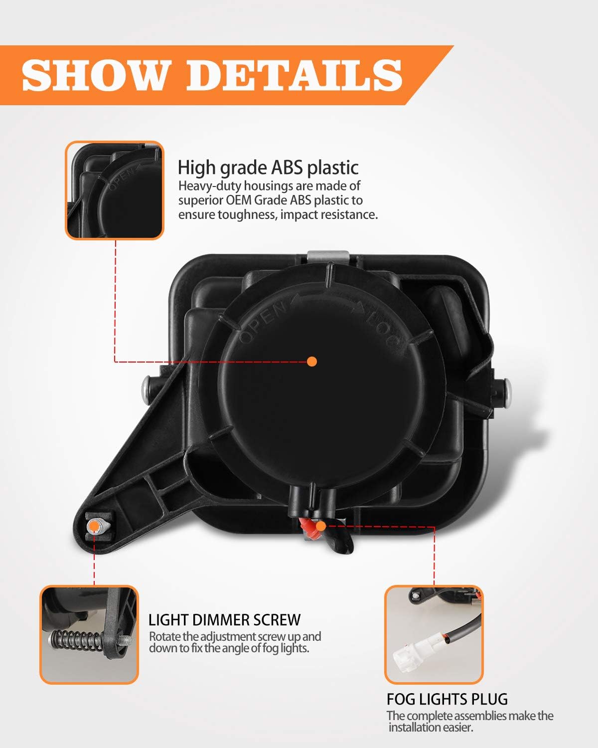 Fog Lights Assembly with Clear Lens 2PCS C85810