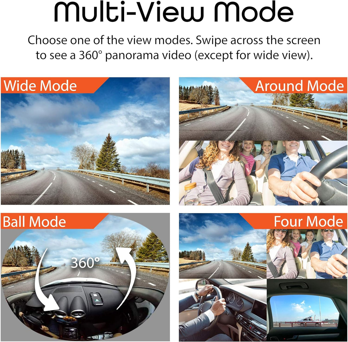 360 Degree Dual Channel Dash Cam with Rear Camera S11999