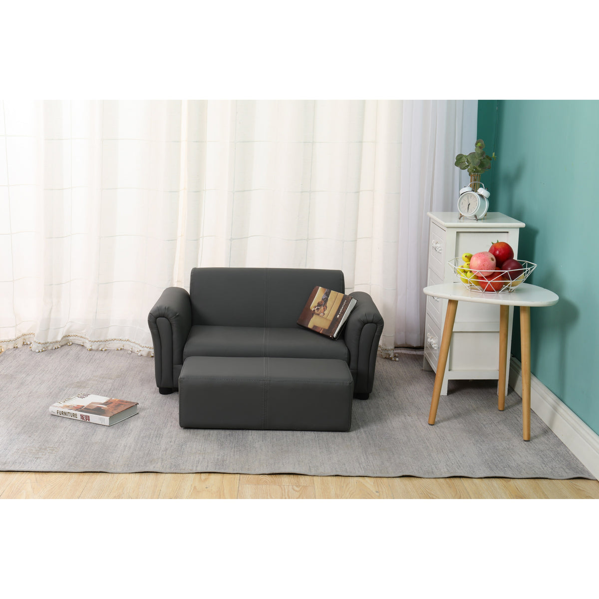 Pink Kids PU Sofa D689756