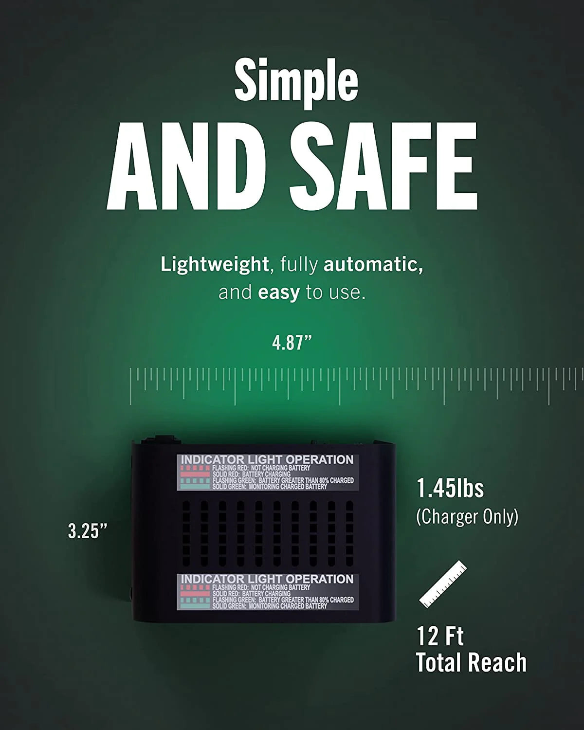12V 1.25 AMP Smart Automatic Battery Charger and Maintainer G841