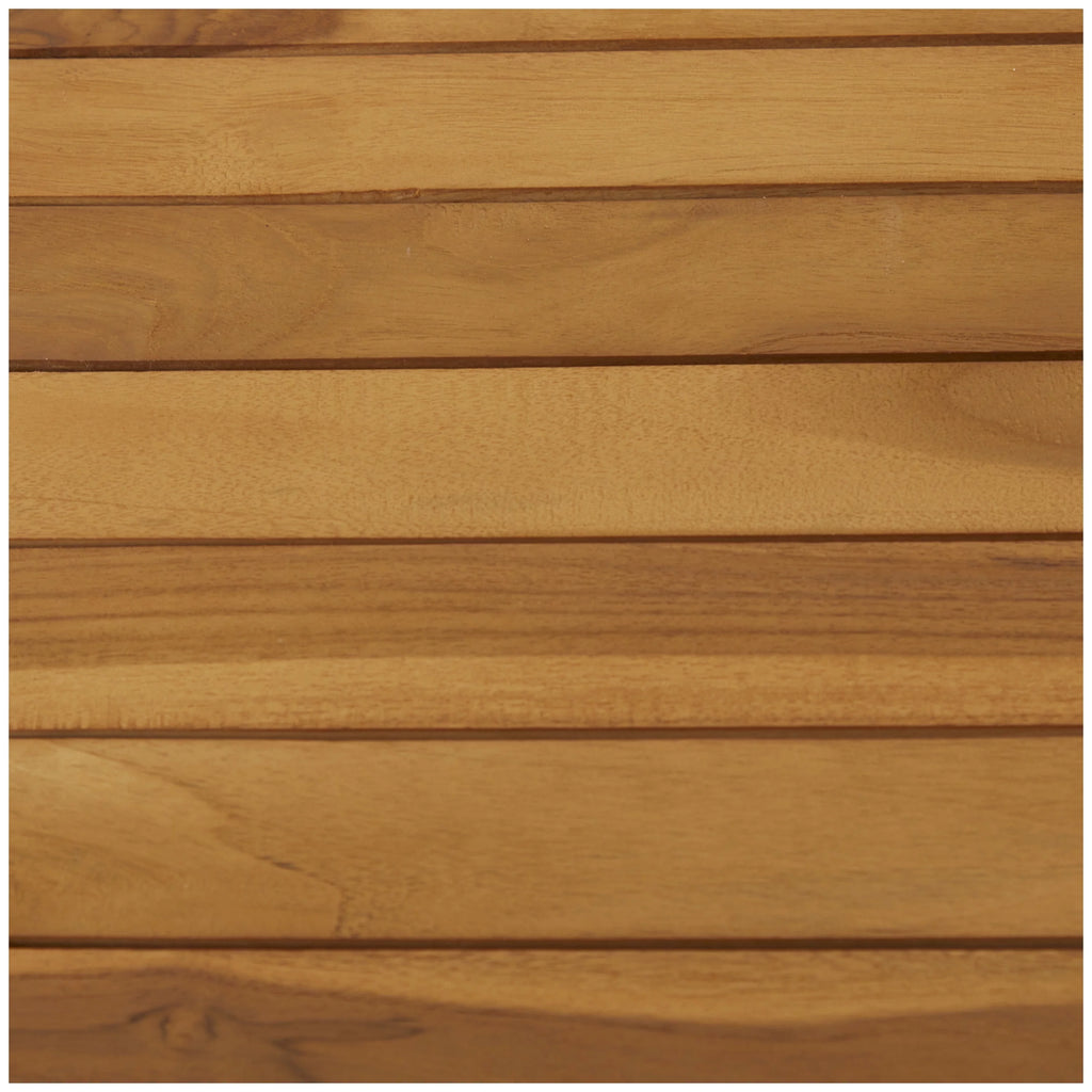 36" x 30" Brown Teak Wood Slatted Outdoor Dining Table A351126