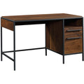 Engineered Wood Single Pedestal Desk in Grand Walnut W582