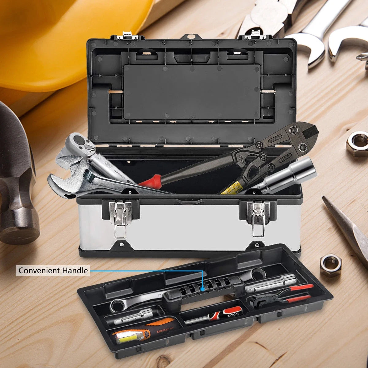 18 Inch Stainless Steel Portable Tool Box V620170