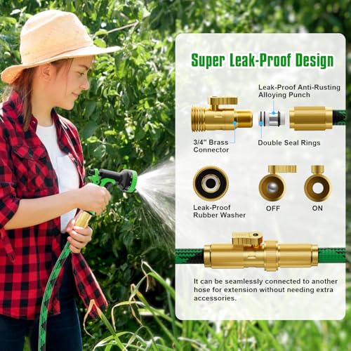 100 ft Non-Expandable Garden Hose with 10 Function Nozzles I800032
