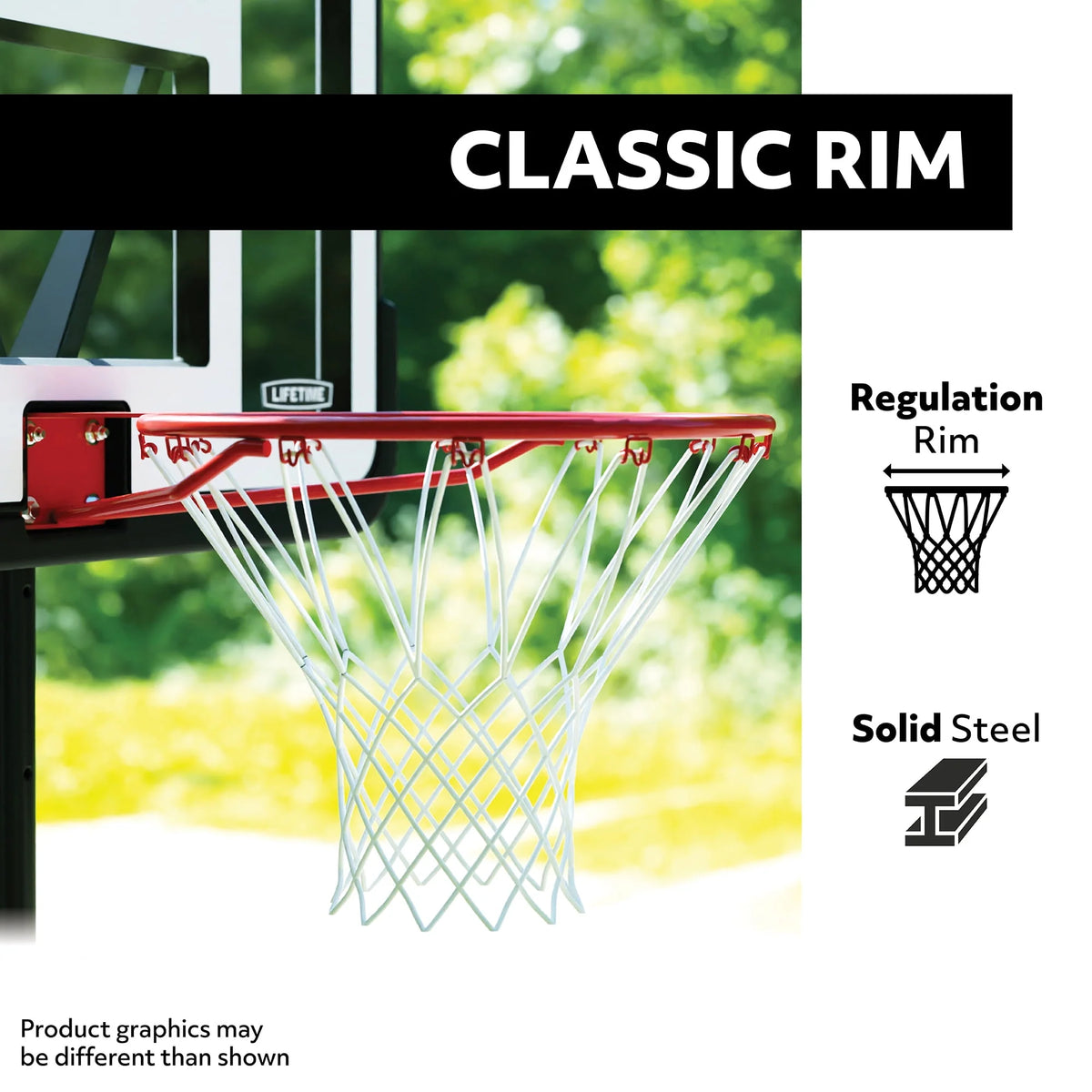 Adjustable Inground Basketball Hoop 44 inch Polycarbonate P373