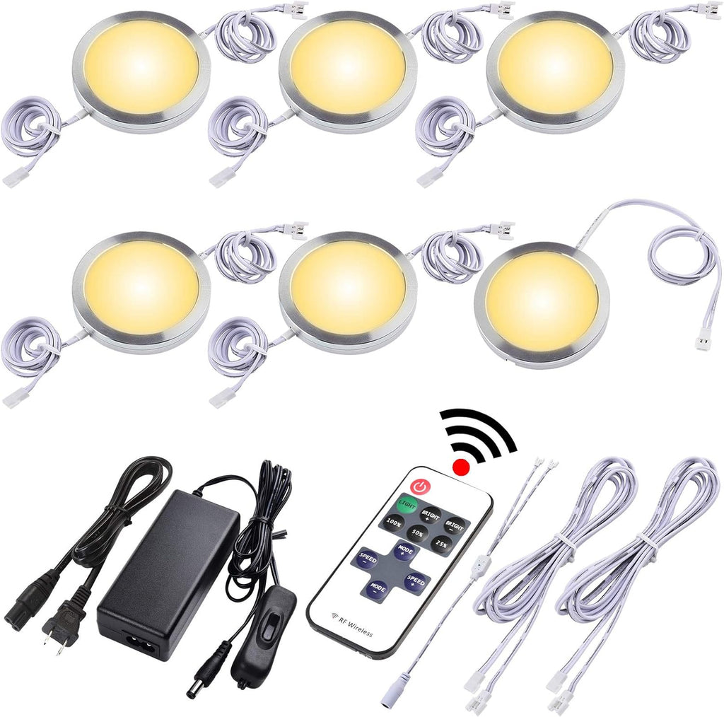 12 Lights Dimmable Wireless RF LED Under Cabinet Lighting Kit with AC120V to DC12V Adapter H380