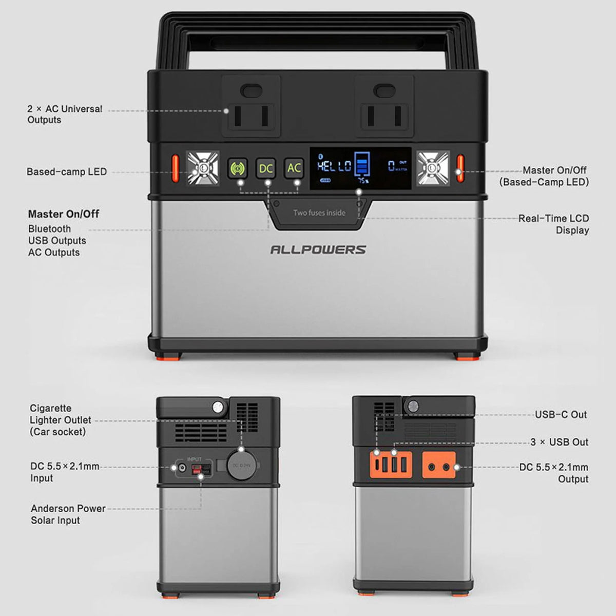 288Wh Portable Power Station with 300 Watt AC Outlets F142