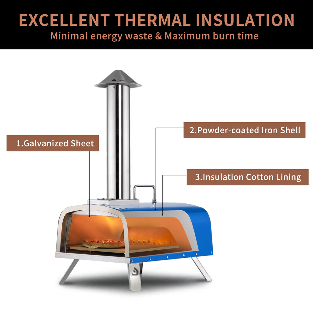12 Outdoor Wood Fired Pizza Oven with Pizza Stone N310