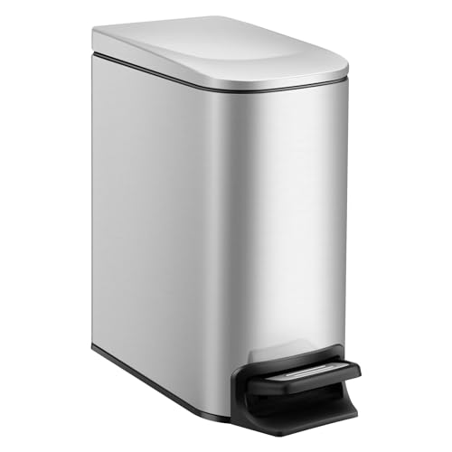 Slim 6 Liter Stainless Steel Trash Can with Lid A905