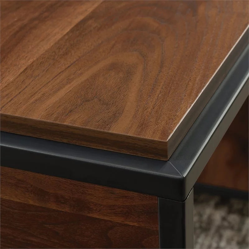 Engineered Wood Single Pedestal Desk in Grand Walnut W582