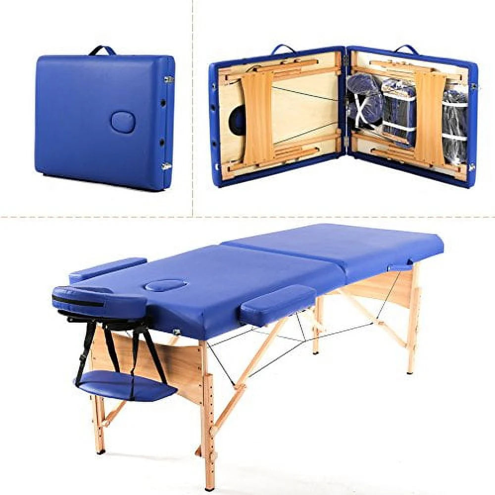 Adjustable Folding Portable Massage Table with Carry Case, Black P63321
