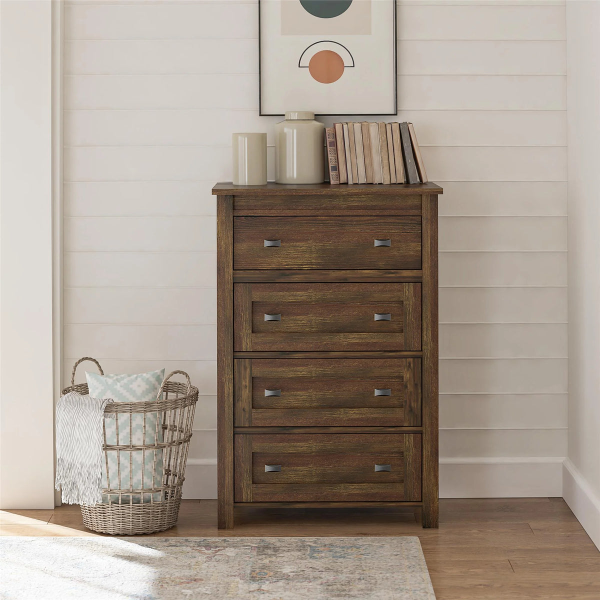4 Drawer Weathered Oak Dresser Y481697