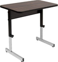 Height Adjustable Office Desk with Black Frame and Grey Top, 36 Inch H756